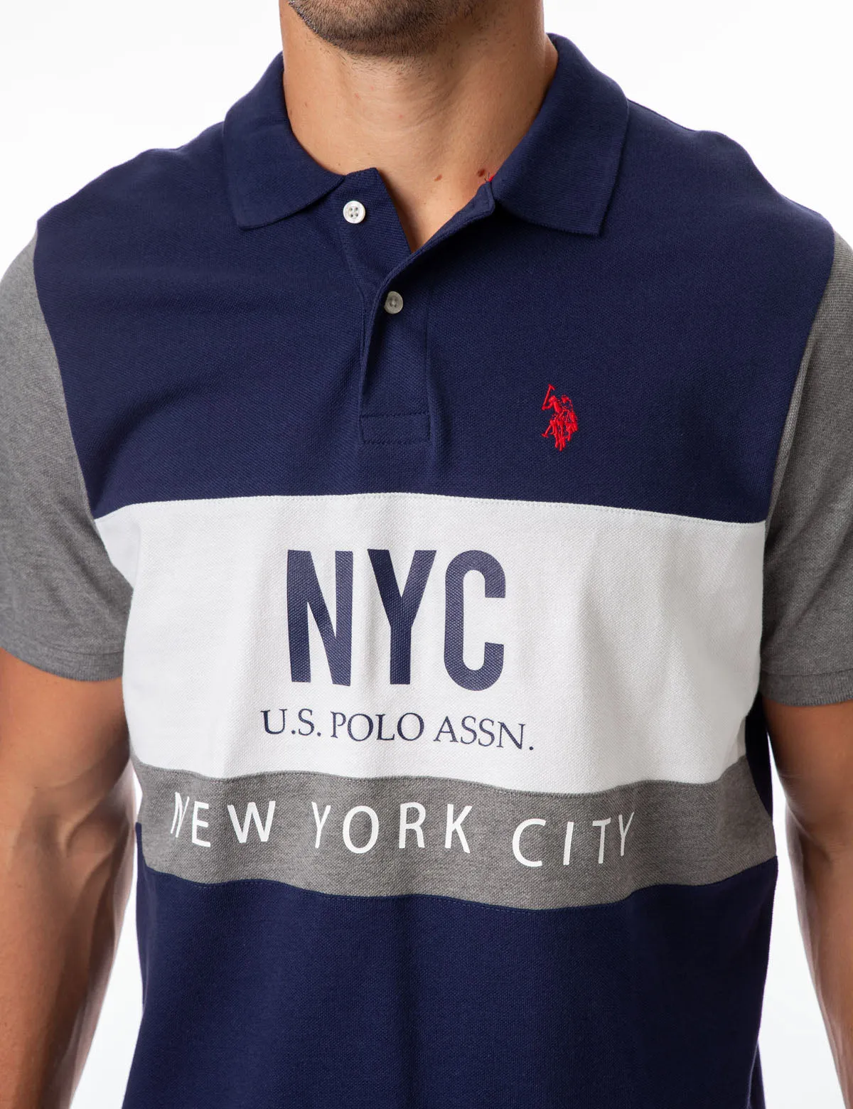 NYC COLORBLOCK CHEST STRIPE POLO SHIRT sold by U.S. Polo Assn. product image thumbnail 4