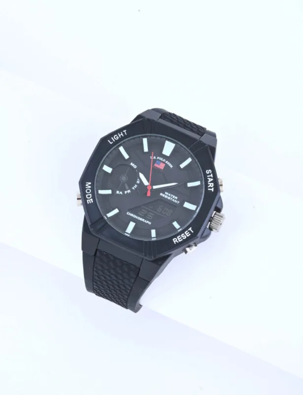 MEN'S BLACK ON BLACK ANA DIGI SPORTS WATCH sold by U.S. Polo Assn.
