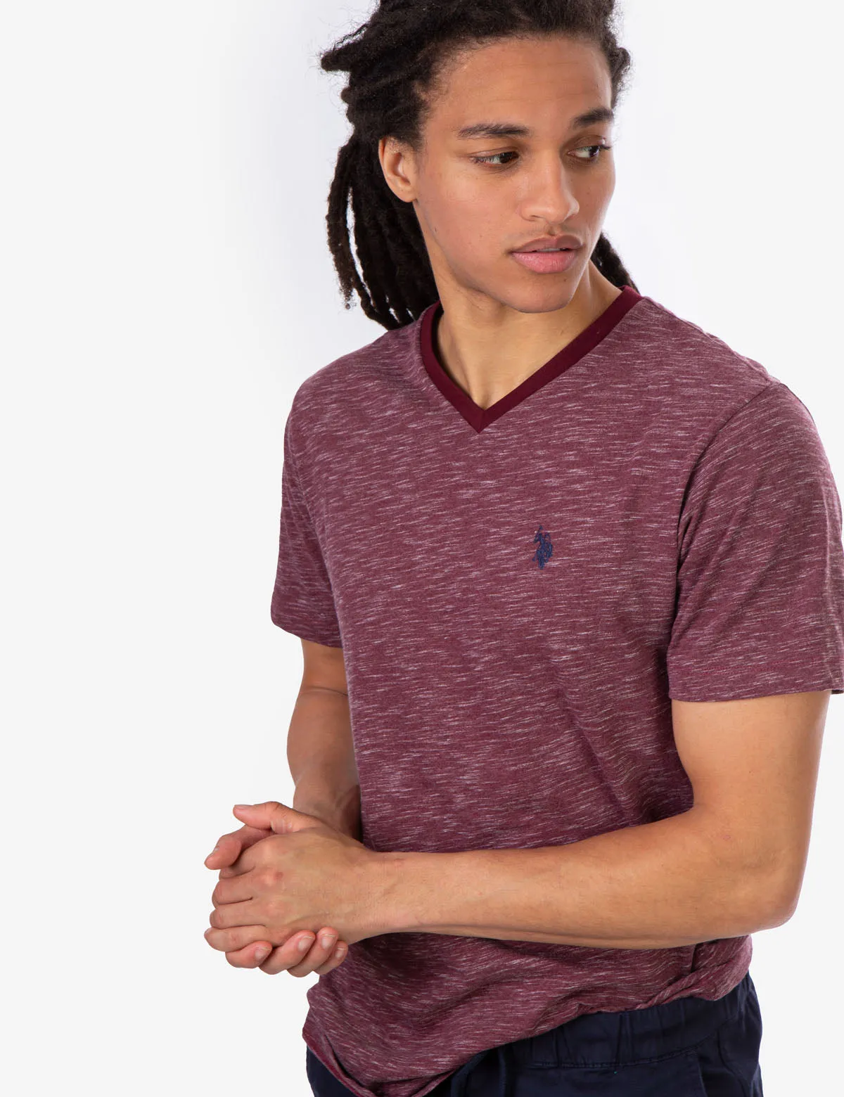 SPACE DYE V-NECK T-SHIRT sold by U.S. Polo Assn. product image thumbnail 5