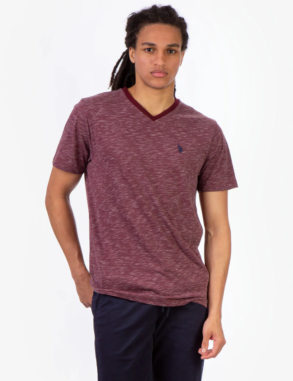 SPACE DYE V-NECK T-SHIRT sold by U.S. Polo Assn.