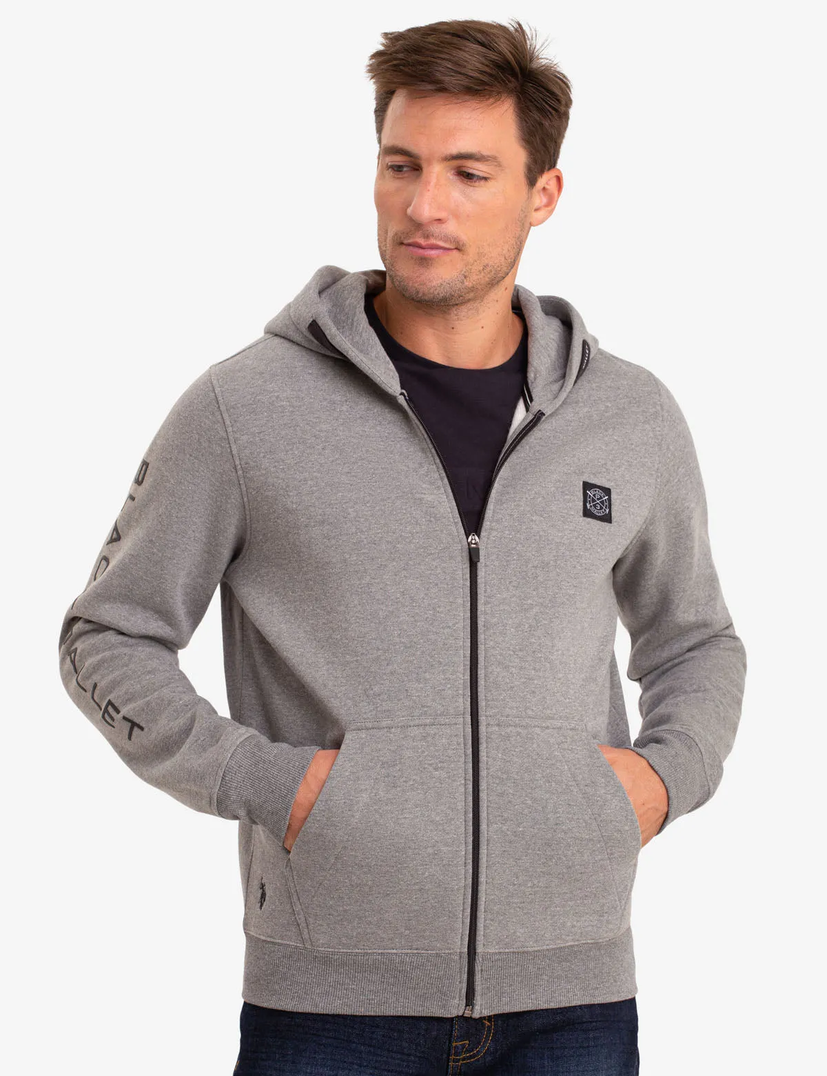 BLACK MALLET MAGIC DRAWSTRING LOGO ZIP HOODIE sold by U.S. Polo Assn. product image thumbnail 5