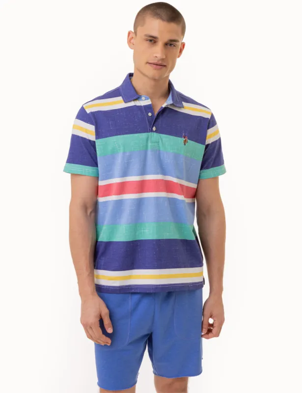 ENGINEERED STRIPE MULTICOLOR LOGO POLO SHIRT sold by U.S. Polo Assn.