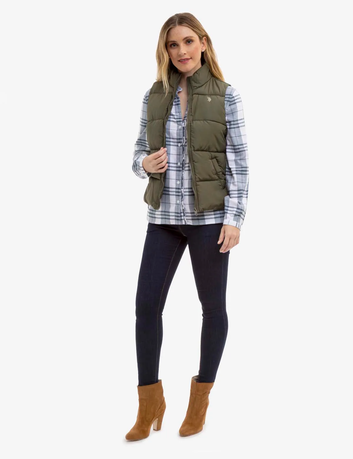 LONG SLEEVE RUFFLE PLAID TOP sold by U.S. Polo Assn. product image thumbnail 2