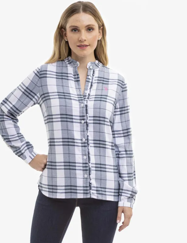 LONG SLEEVE RUFFLE PLAID TOP made by U.S. Polo Assn.