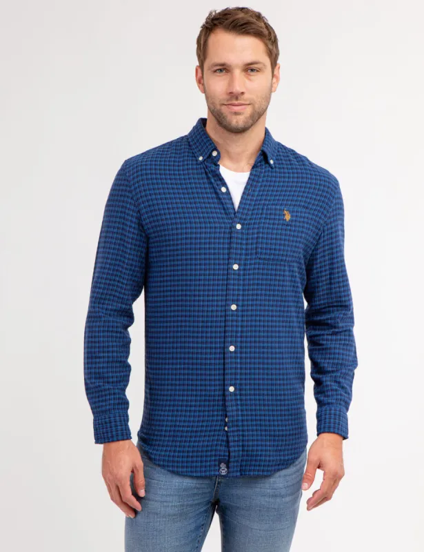 TEXTURED PLAID LONG SLEEVE SHIRT sold by U.S. Polo Assn.