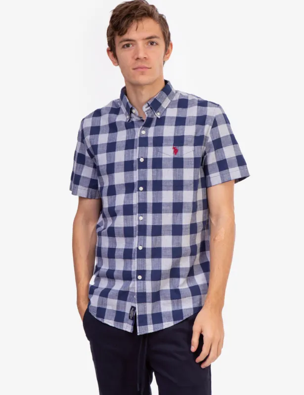 PLAID HEATHER SHORT SLEEVE SHIRT sold by U.S. Polo Assn.