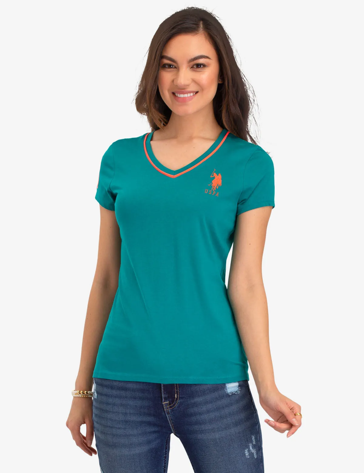 NEON V-NECK T-SHIRT sold by U.S. Polo Assn.