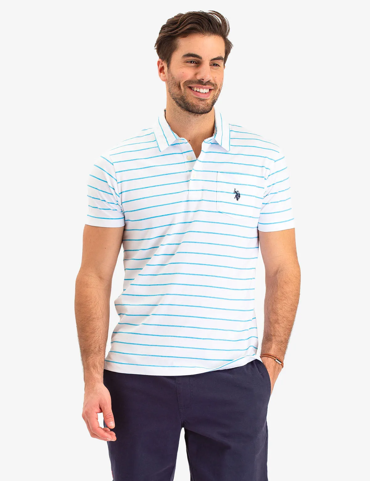 STRIPED POCKET POLO SHIRT sold by U.S. Polo Assn.