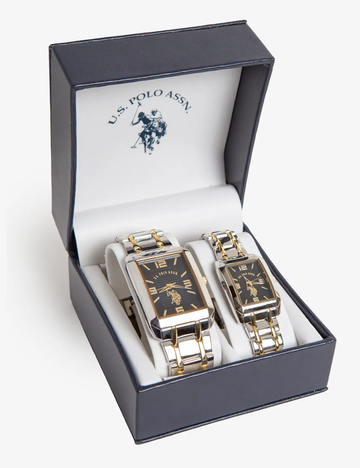 HIS AND HERS SQUARE FACE WATCH SET sold by U.S. Polo Assn.