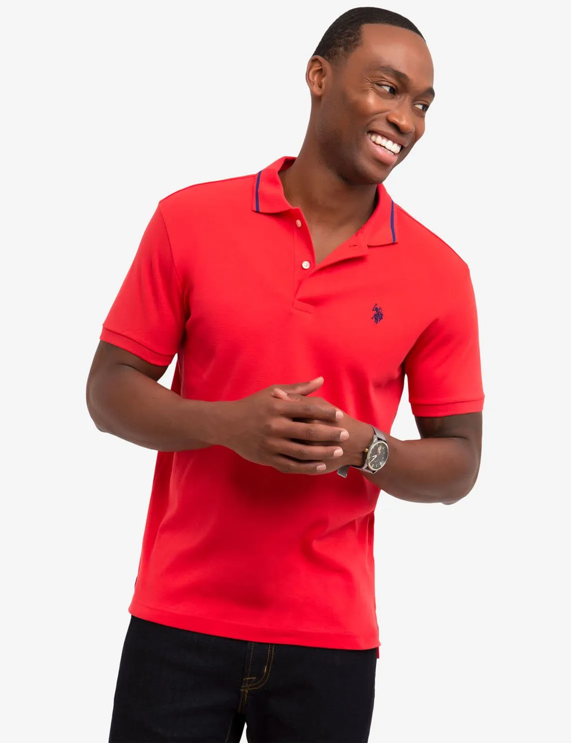 SLIM FIT INTERLOCK POLO SHIRT sold by U.S. Polo Assn.