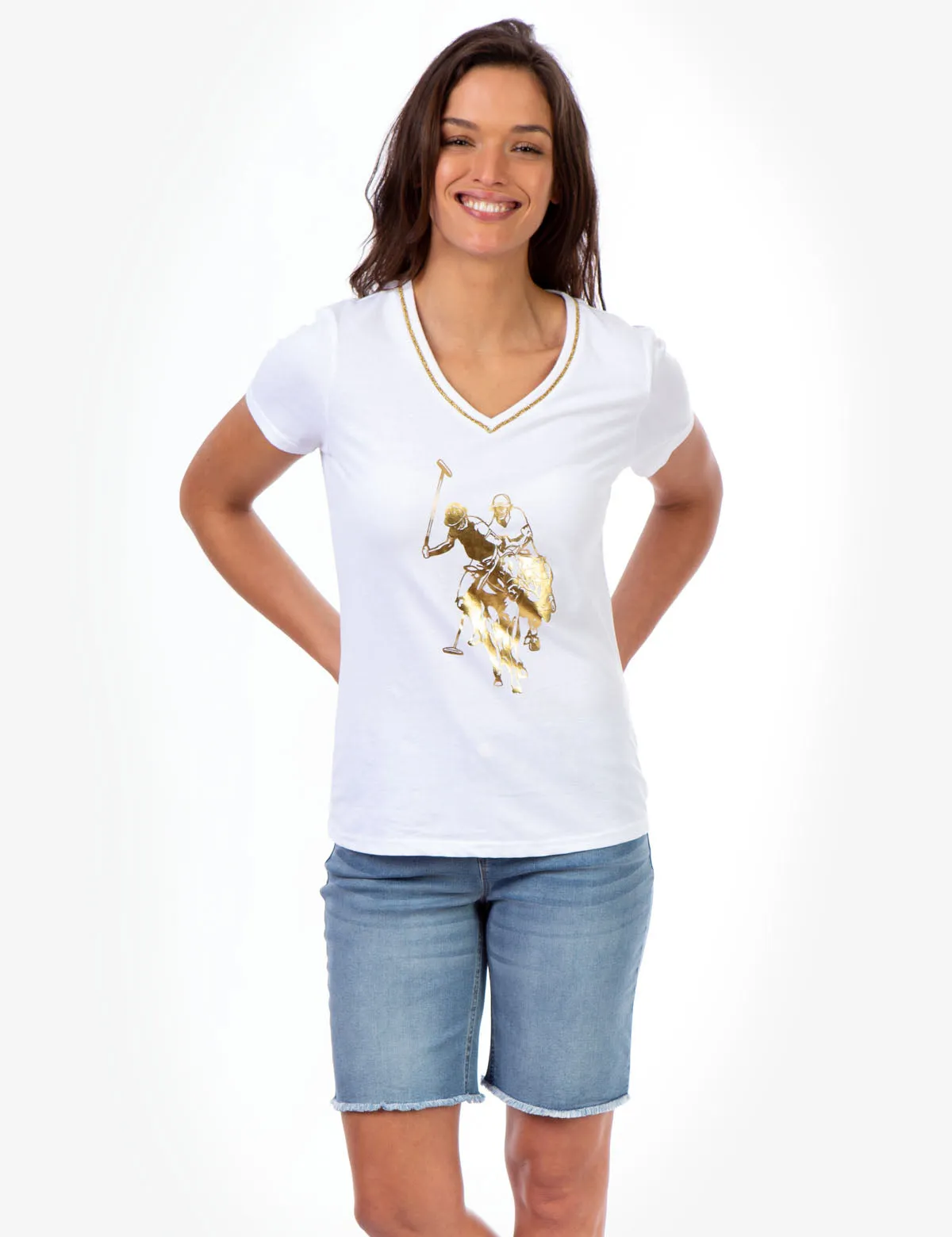 V-NECK LOGO T-SHIRT sold by U.S. Polo Assn. product image thumbnail 5