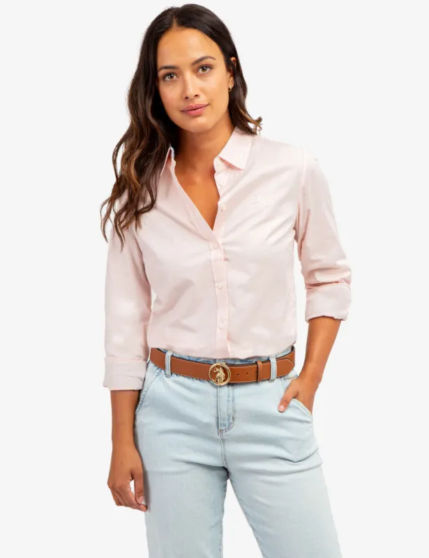 SOLID STRETCH POPLIN SHIRT sold by U.S. Polo Assn.