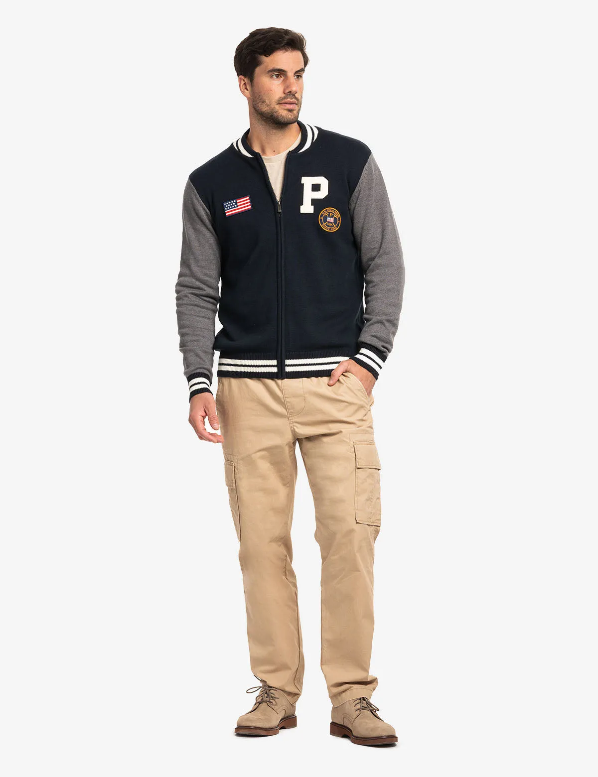 FULL ZIP PATCH VARSITY SWEATER sold by U.S. Polo Assn. product image thumbnail 2