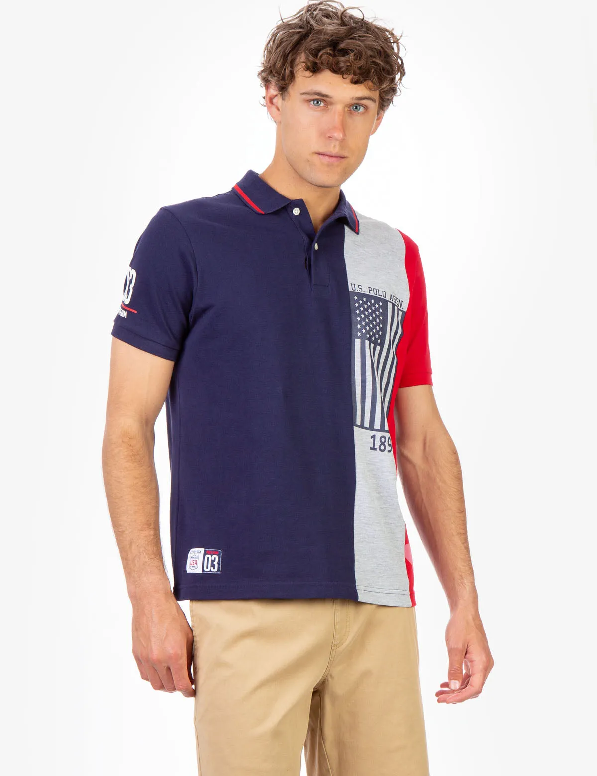 COLORBLOCK FLAG PIQUE POLO SHIRT sold by U.S. Polo Assn.