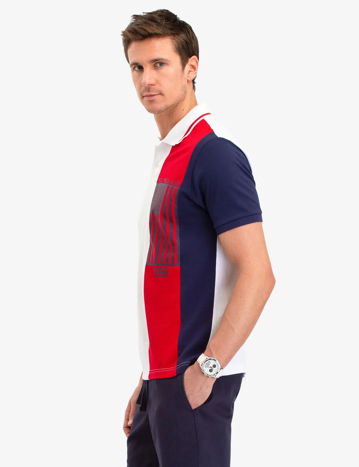 USPA FLAG VERTICAL STRIPE POLO SHIRT sold by U.S. Polo Assn. product image thumbnail 3