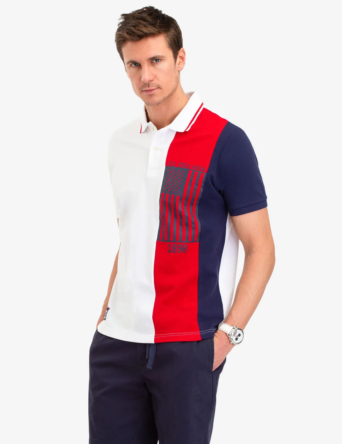 USPA FLAG VERTICAL STRIPE POLO SHIRT sold by U.S. Polo Assn.