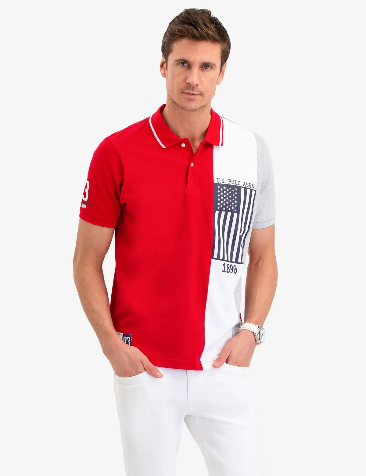 USPA FLAG VERTICAL STRIPE POLO SHIRT sold by U.S. Polo Assn. product image thumbnail 5