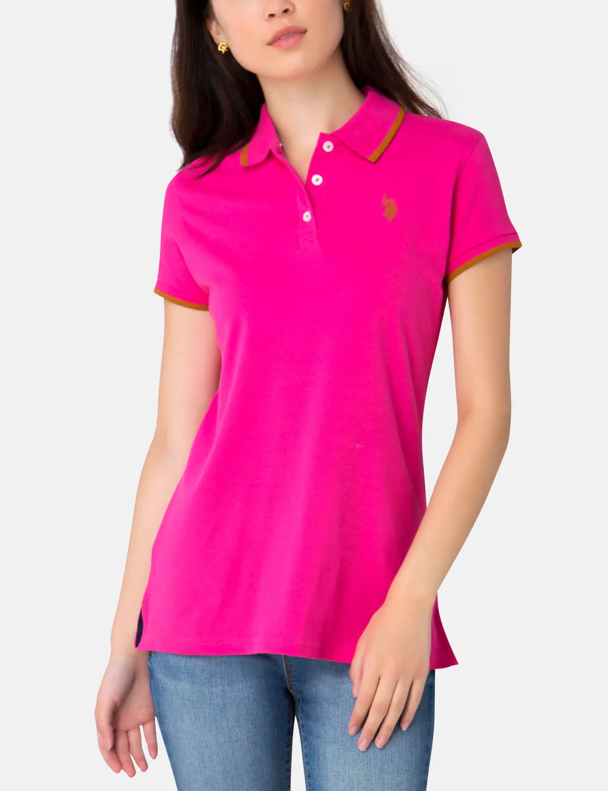 STRETCH SMALL LOGO TIPPED POLO SHIRT sold by U.S. Polo Assn.