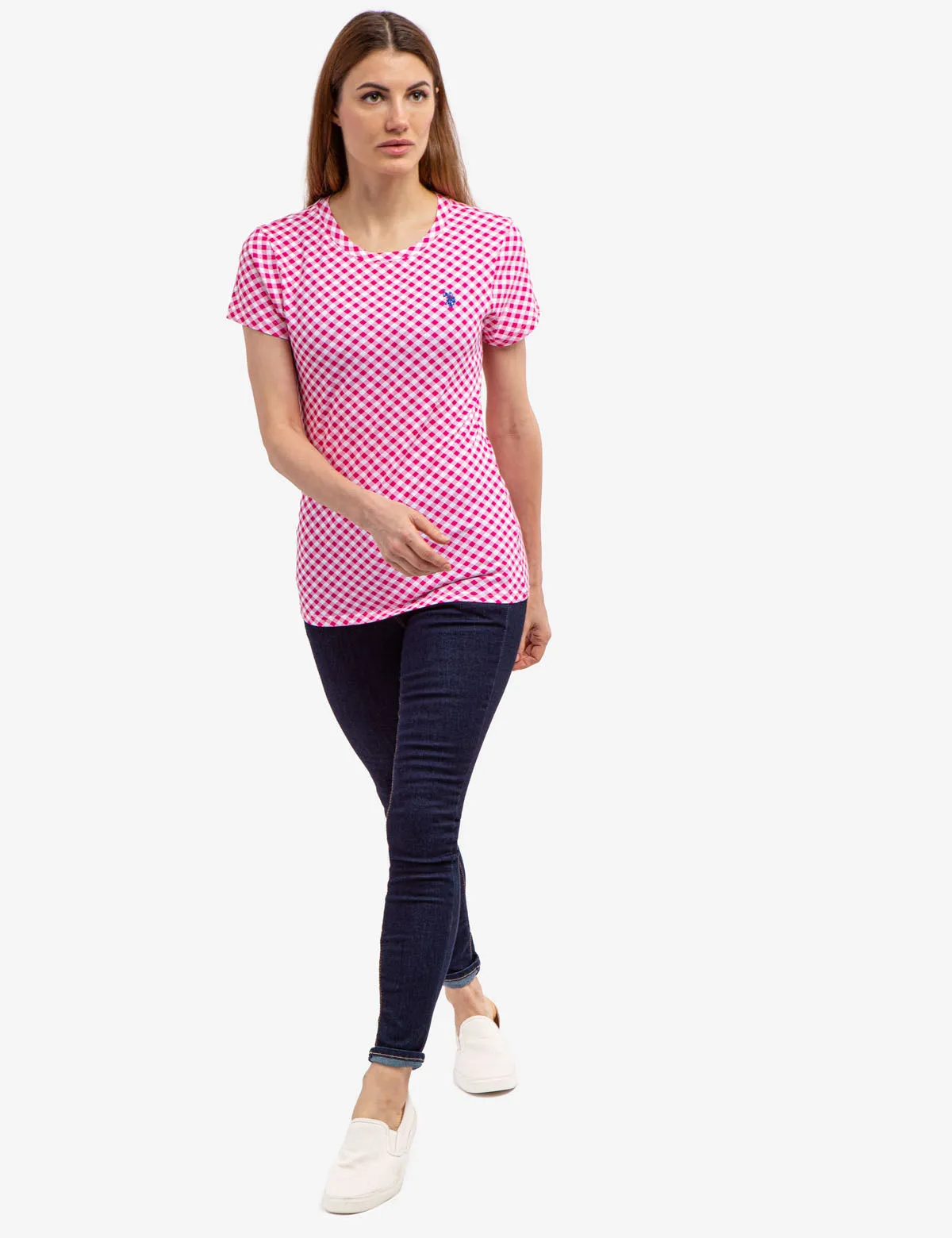 GINGHAM CREW NECK T-SHIRT sold by U.S. Polo Assn. product image thumbnail 5