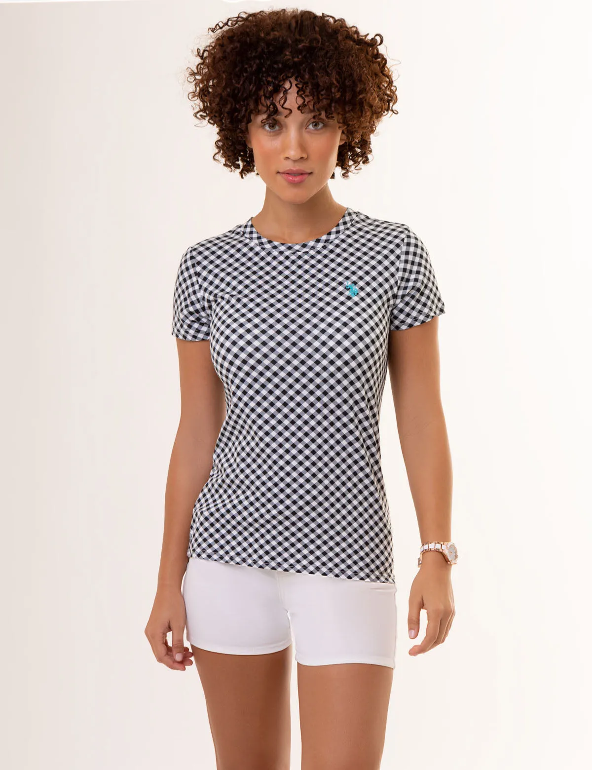 GINGHAM CREW NECK T-SHIRT sold by U.S. Polo Assn.