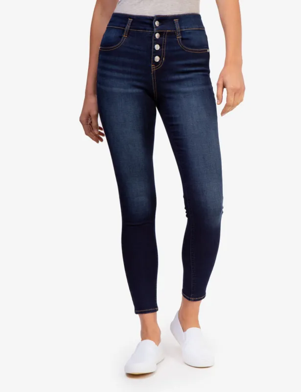 REPREVE® HIGH RISE BUTTON DENIM JEGGING sold by U.S. Polo Assn.