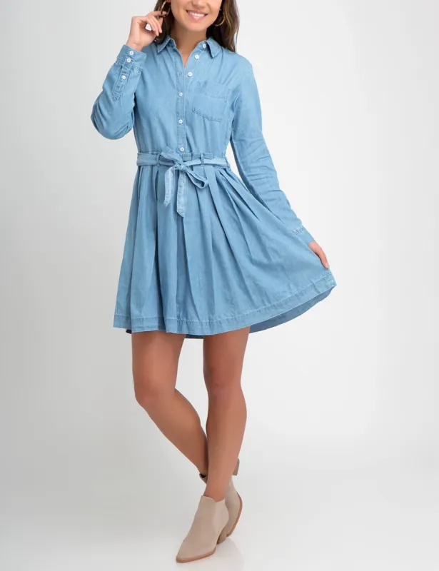 PLEATED DENIM DRESS sold by U.S. Polo Assn.
