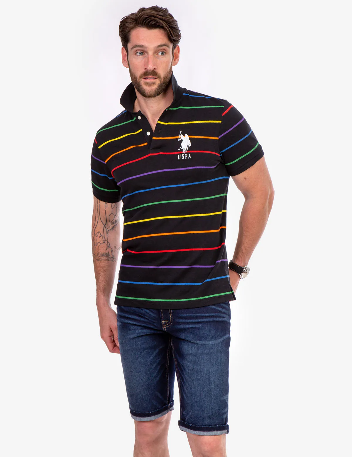 PRIDE YARN DYE STRIPE PIQUE POLO SHIRT sold by U.S. Polo Assn. product image thumbnail 3