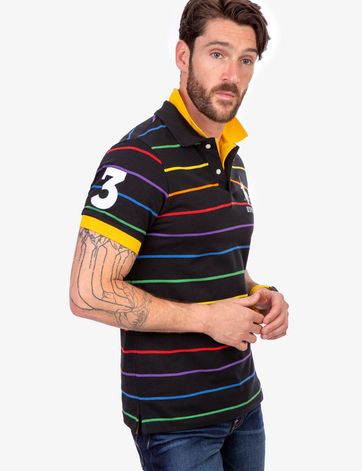 PRIDE YARN DYE STRIPE PIQUE POLO SHIRT sold by U.S. Polo Assn. product image thumbnail 5