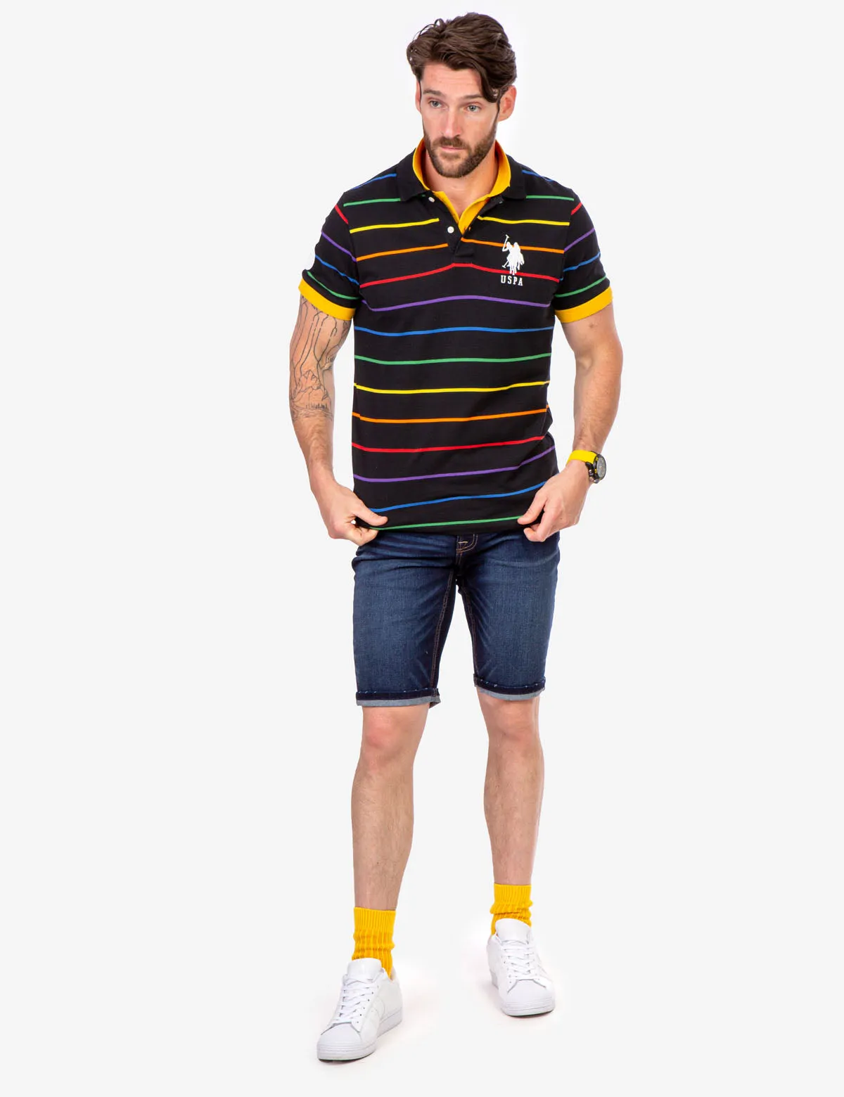 PRIDE YARN DYE STRIPE PIQUE POLO SHIRT sold by U.S. Polo Assn. product image thumbnail 4