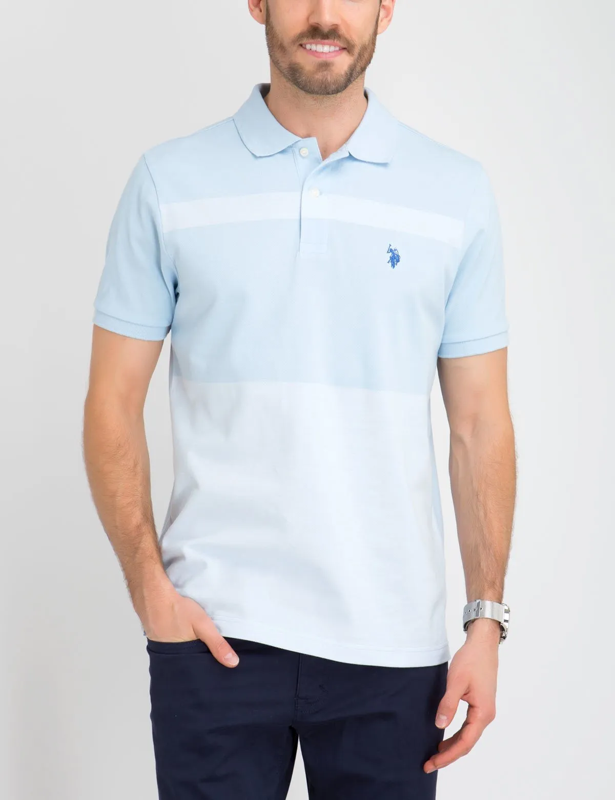 COLORBLOCK STRIPED PIQUE POLO SHIRT sold by U.S. Polo Assn. product image thumbnail 5