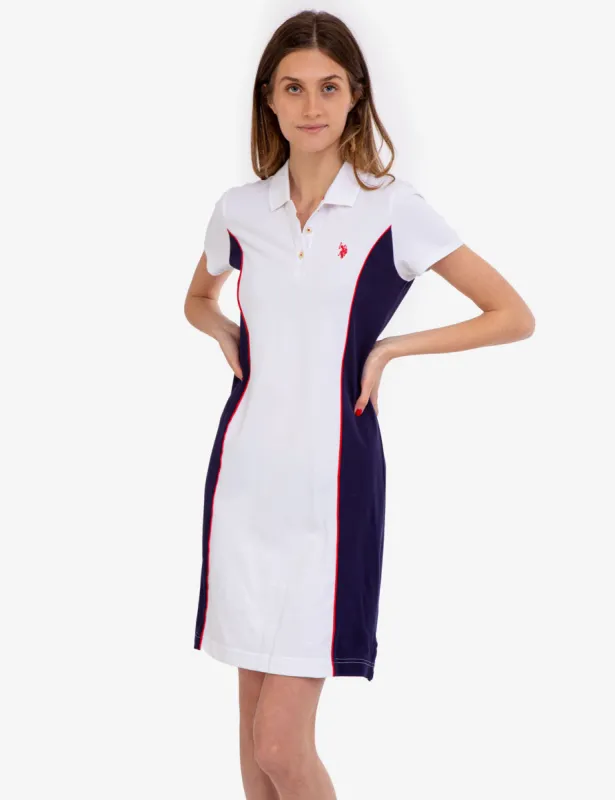 COLORBLOCK SIDE PANEL POLO DRESS sold by U.S. Polo Assn.