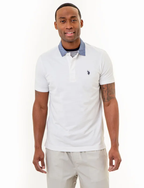 SLUB CANVAS COLLAR POLO SHIRT sold by U.S. Polo Assn.