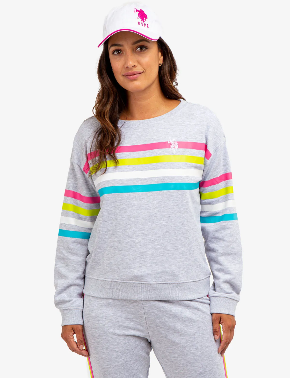 STRIPE LOGO CREW NECK SWEATSHIRT sold by U.S. Polo Assn.