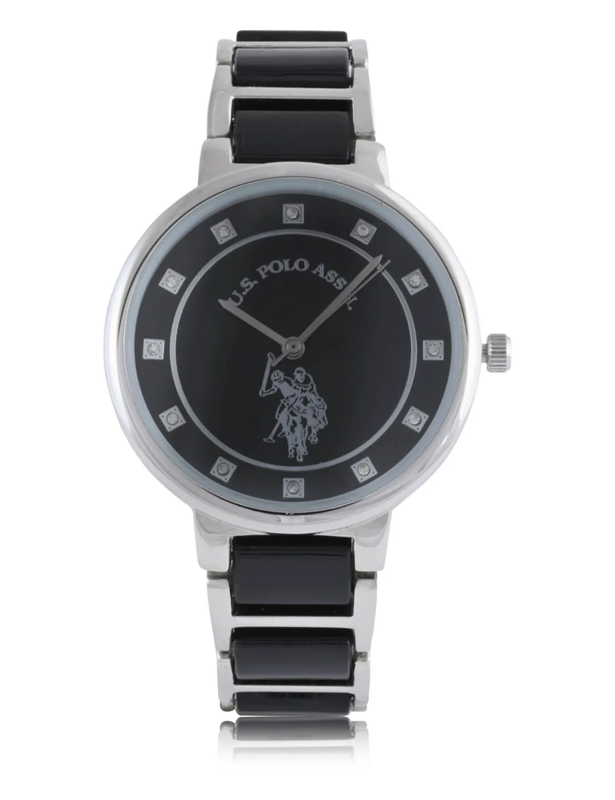 LADIES BLACK LINK WITH SILVER ACCENT WATCH sold by U.S. Polo Assn. product image thumbnail 3