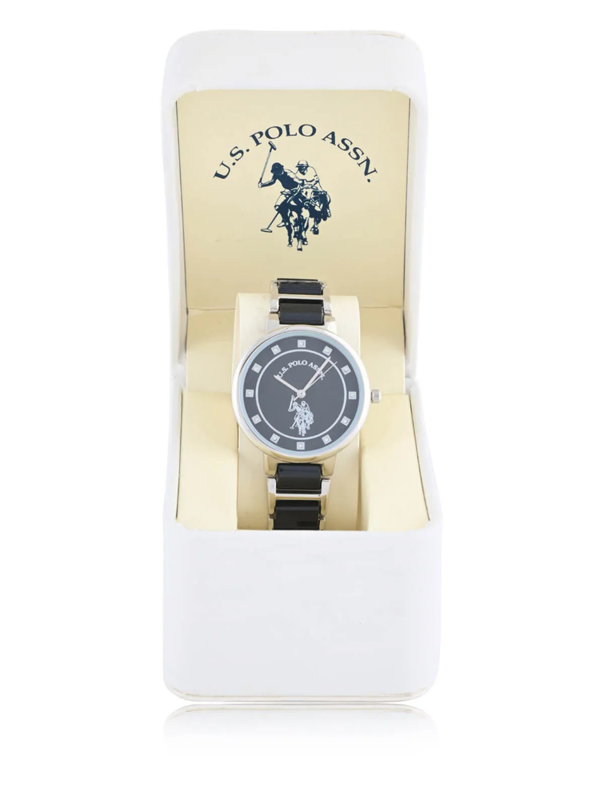 LADIES BLACK LINK WITH SILVER ACCENT WATCH sold by U.S. Polo Assn. product image thumbnail 2
