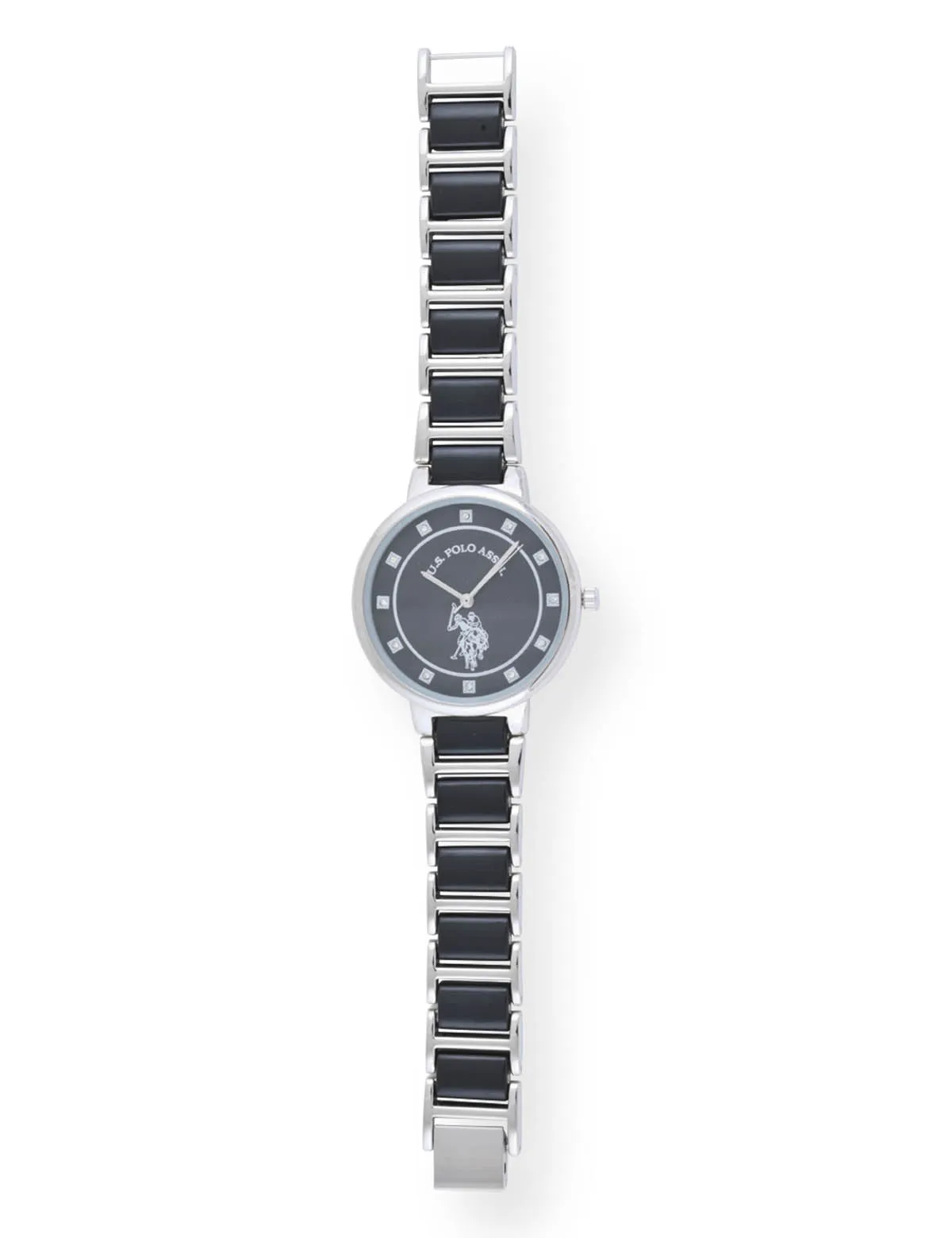 LADIES BLACK LINK WITH SILVER ACCENT WATCH sold by U.S. Polo Assn. product image thumbnail 4