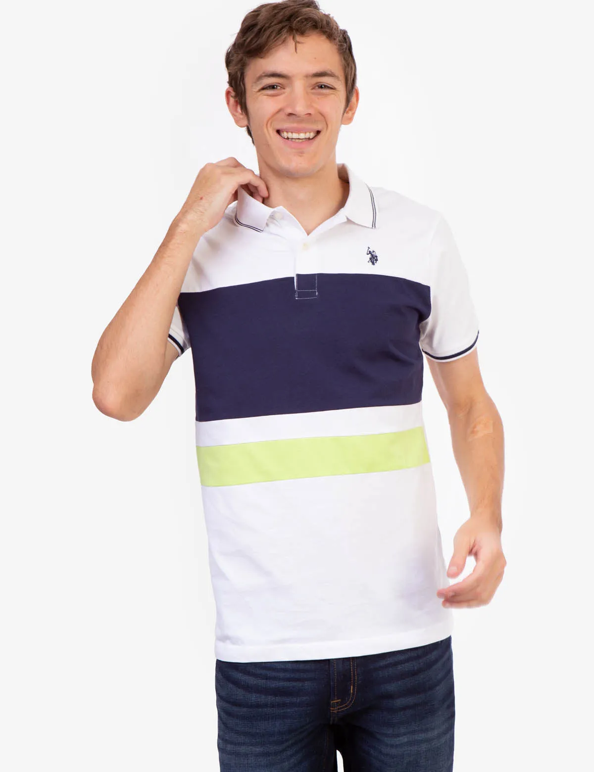 COLORBLOCK JERSEY POLO SHIRT sold by U.S. Polo Assn.