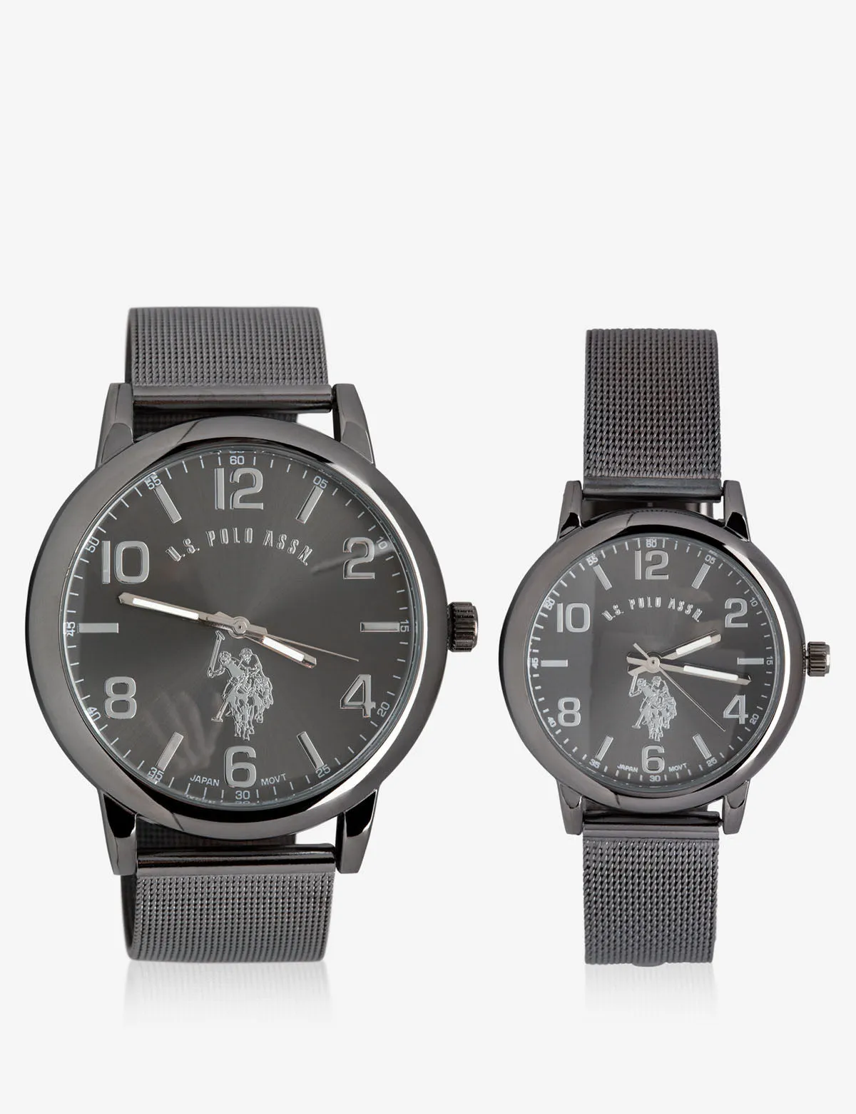 HIS & HERS BLACK MESH STRAP WATCH SET sold by U.S. Polo Assn.