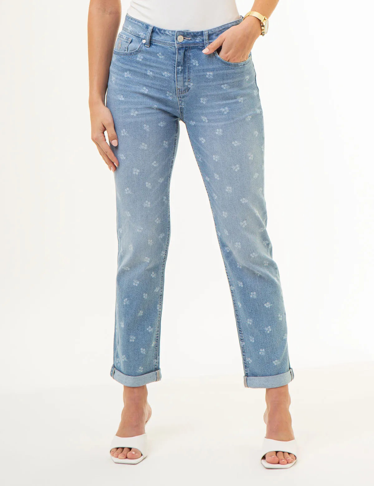 MID RISE BOYFRIEND JEANS sold by U.S. Polo Assn.