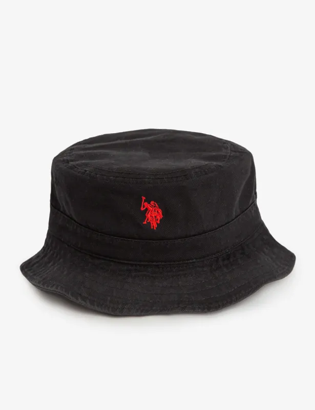 WASHED COTTON TWILL BUCKET HAT sold by U.S. Polo Assn.