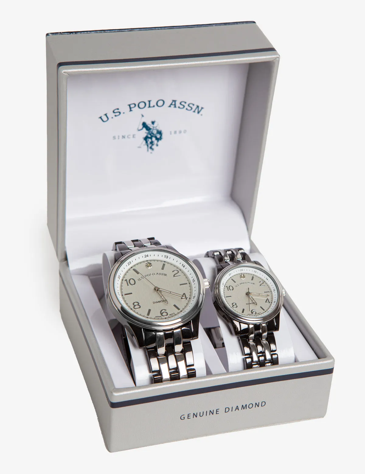 HIS AND HERS GUNMETAL TWO TONE WATCH SET sold by U.S. Polo Assn.