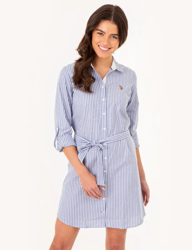 STRIPED MULTI-COLORED LOGO OXFORD DRESS sold by U.S. Polo Assn.