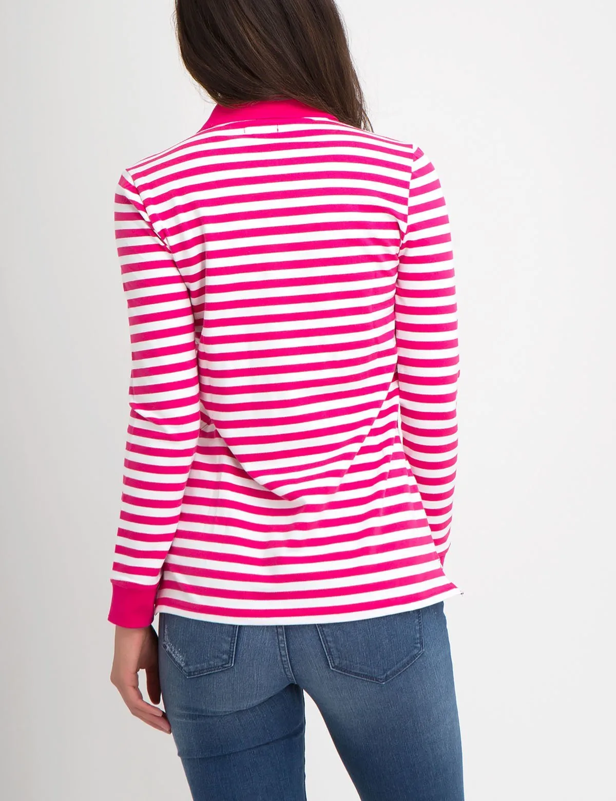 LACE TRIM STRIPE LONG SLEEVE POLO SHIRT sold by U.S. Polo Assn. product image thumbnail 3