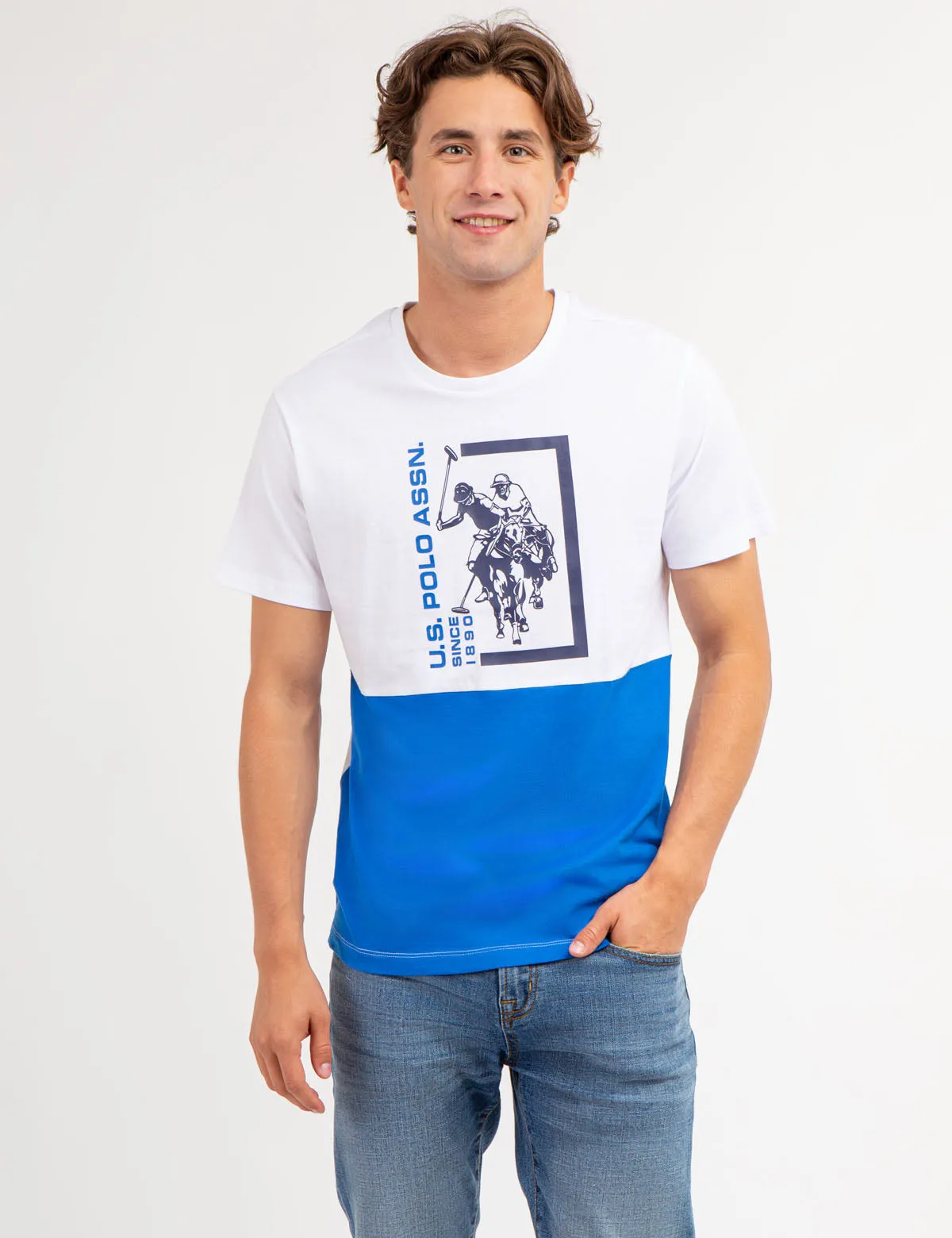 COLORBLOCK GRAPHIC CREW NECK T-SHIRT sold by U.S. Polo Assn.