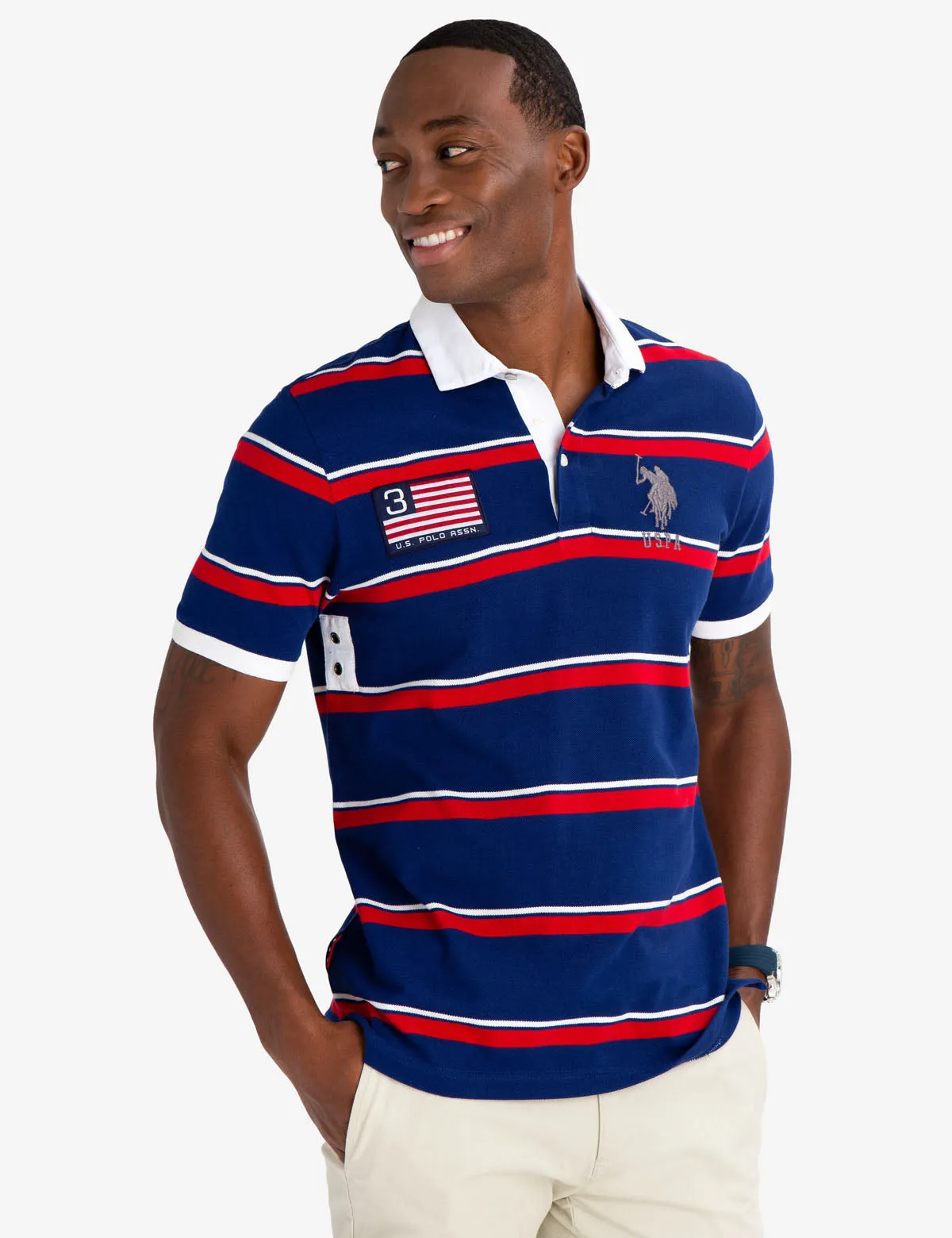 STRIPED TWILL POLO SHIRT sold by U.S. Polo Assn.