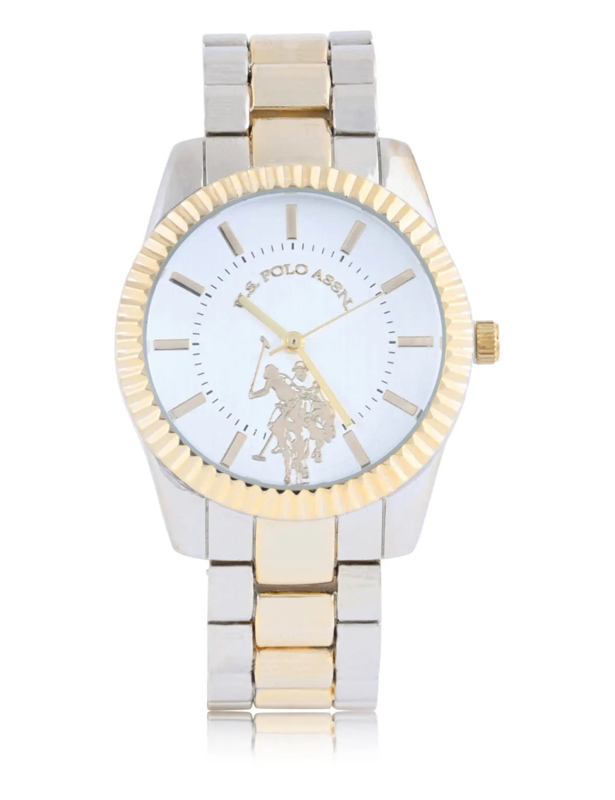 LADIES SILVER AND GOLD LINK BRACELET WATCH sold by U.S. Polo Assn. product image thumbnail 3