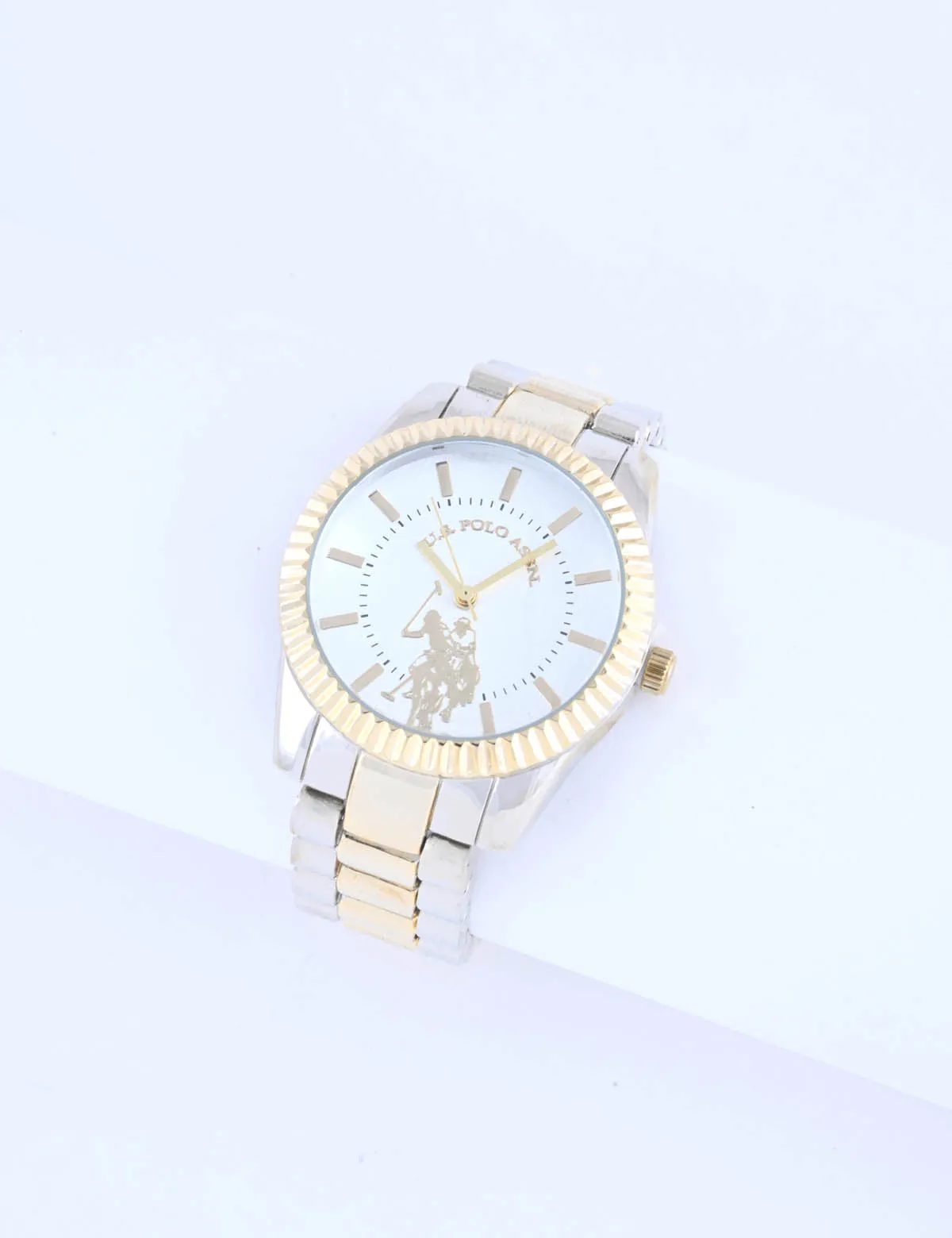 LADIES SILVER AND GOLD LINK BRACELET WATCH sold by U.S. Polo Assn.