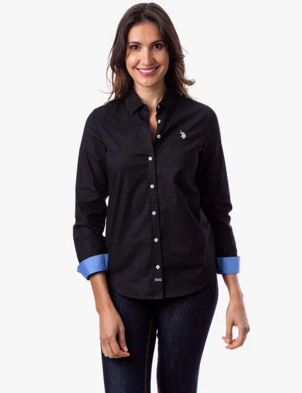 SOLID STRETCH POPLIN SHIRT sold by U.S. Polo Assn.