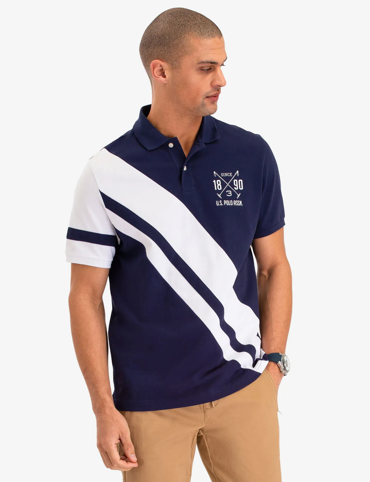DIAGONAL STRIPE POLO SHIRT sold by U.S. Polo Assn. product image thumbnail 3