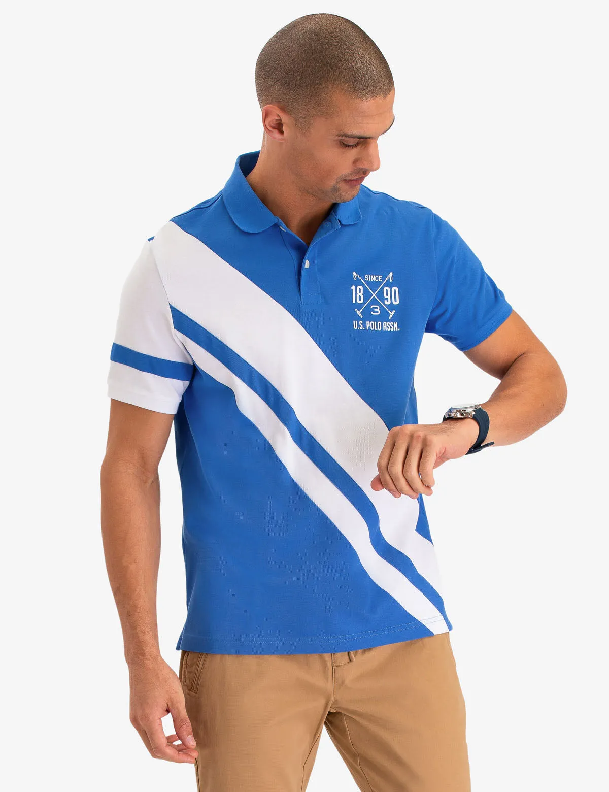 DIAGONAL STRIPE POLO SHIRT sold by U.S. Polo Assn.